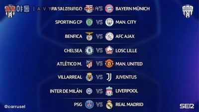 21 22시즌 챔스 16강 재추첨 결과